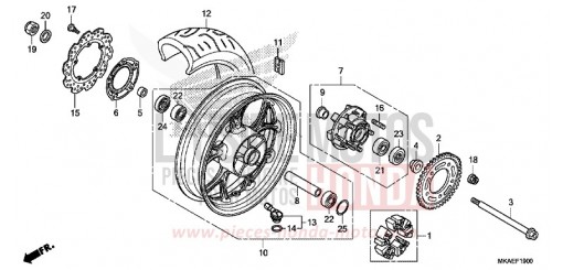 ROUE ARRIERE NC750DJ de 2018
